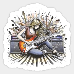 Girl with musical vibes Sticker